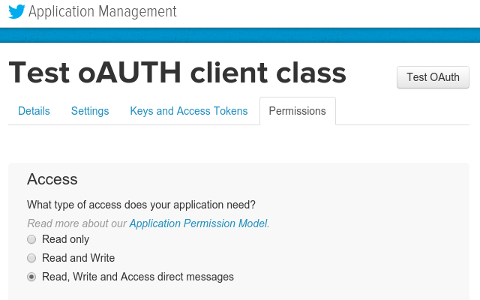 Twitter Direct Messages Permissions